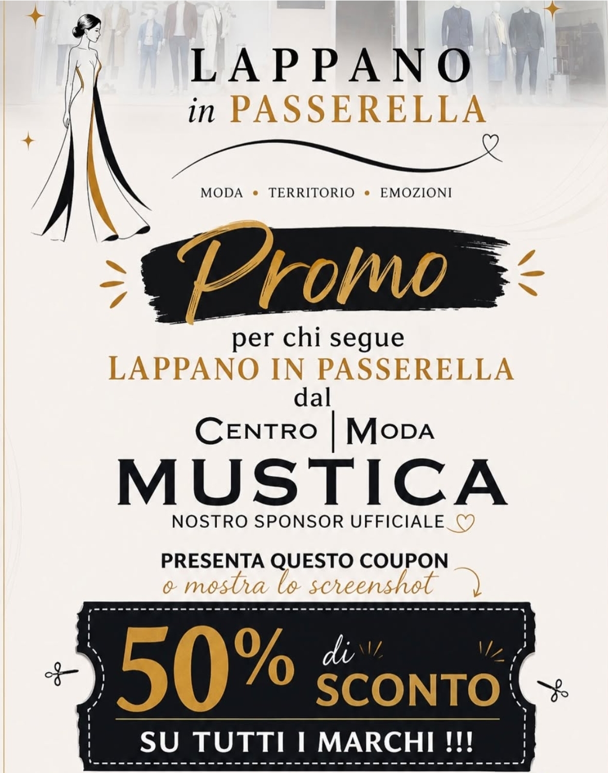 Promo Centro Moda Mustica per Lappano in Passerella